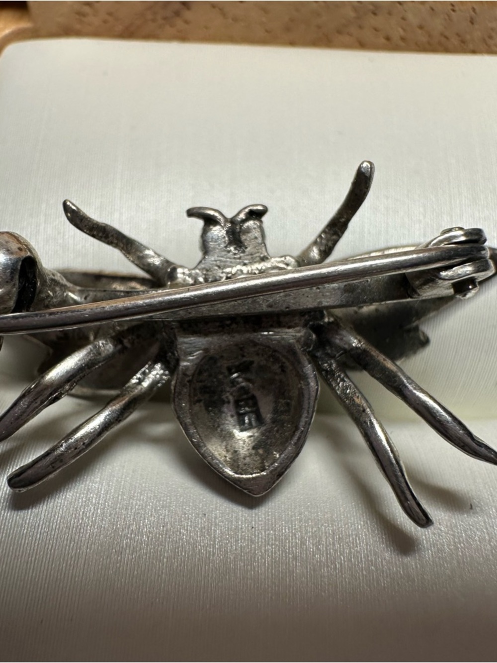 Vintage Blue Enamel Bee Brooch Sterling - Picture 3 of 3